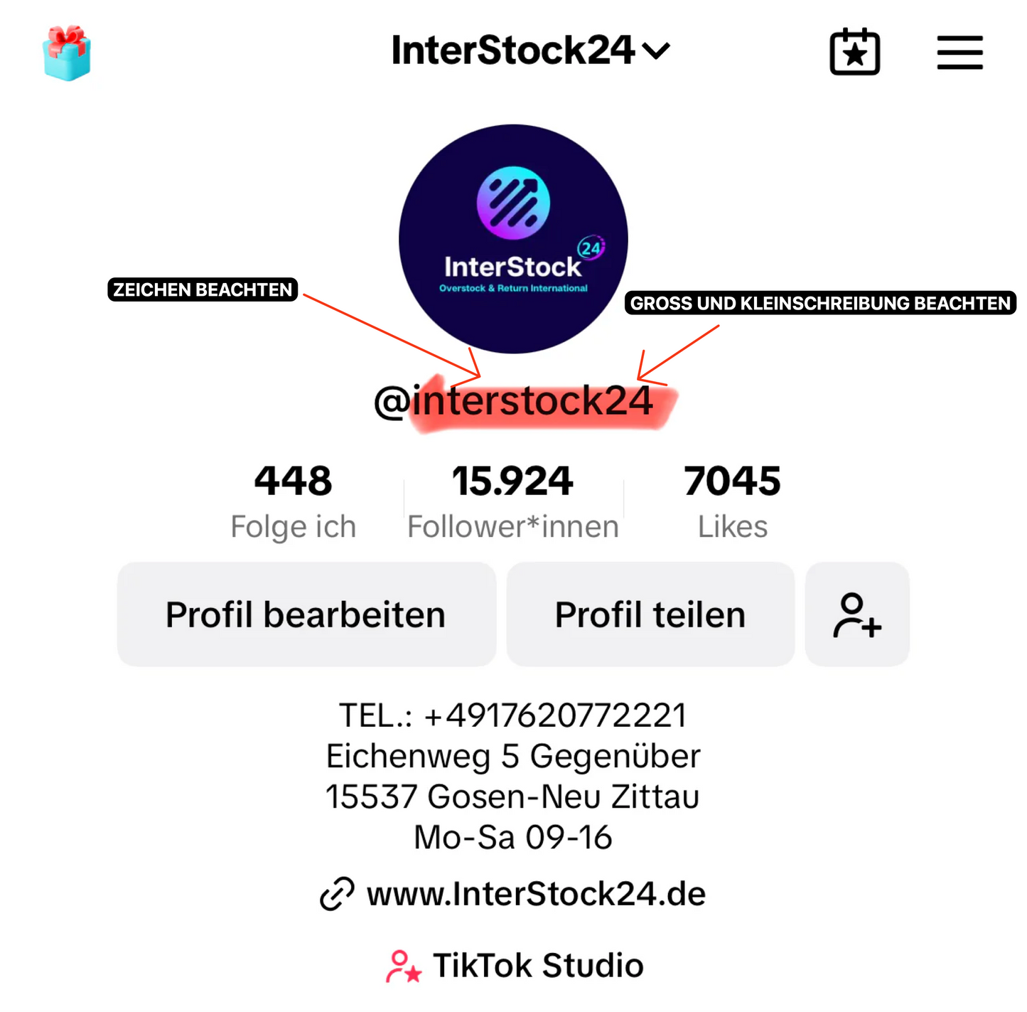 TikTok-Bieternummer
