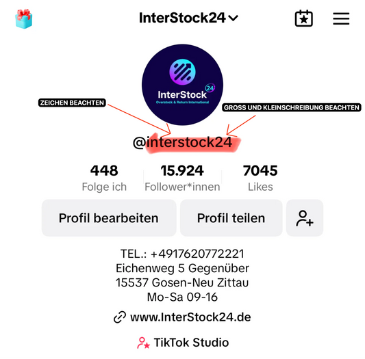 TikTok-Bieternummer